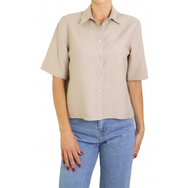 Camicia in viscosa tinta unita